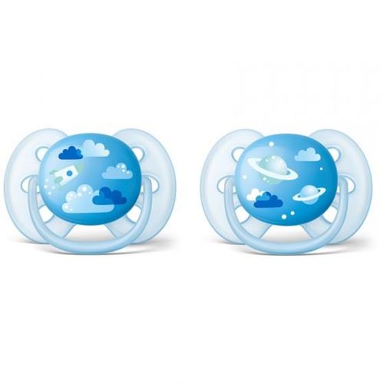 Bilde av UTGÅTT! Philips Avent Smokk, Ultra Soft, 6-18 mnd, Blå, 2pk