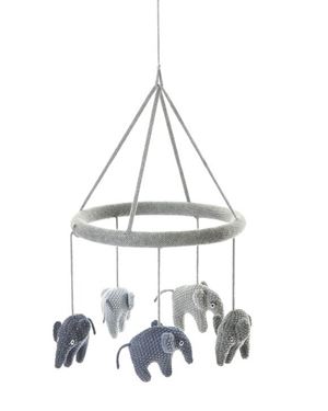 Bilde av Smallstuff Uro, Heklet Elefant, Grå / Blå