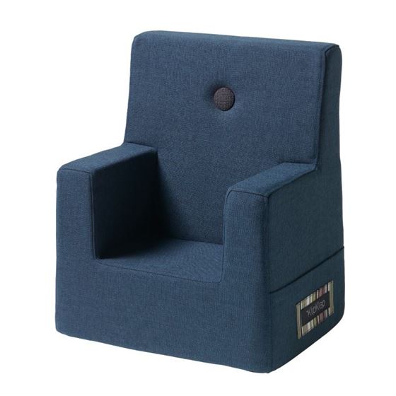 Bilde av byKlipKlap Kids Chair - Dark blue with black buttons