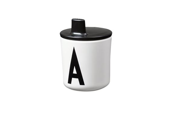 Bilde av Design Letters Lokk til ABC Melaminkopp, Sort