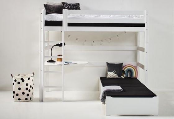 Bilde av Hoppekids MEGA-seng 90x200cm med skrå stige, samt lounge-modul og bordplate, ECO Luxury