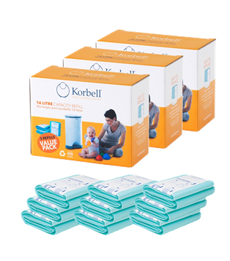 Bilde av Korbell Bleiepose refill til Bleiebøtte, 9-pack