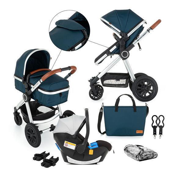 Bilde av Petite&Mars Grand 2 Kombiduo + Babystol, 3-i-1 Platinum Indigo