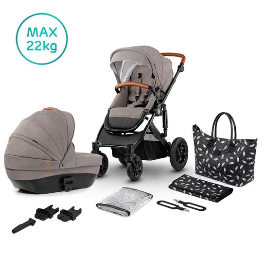 Bilde av UTGÅTT! Kinderkraft Duovogn, Prime m/ Tilbehørspakke, Beige
