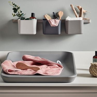 Bilde av Leander Beholder, 3 stk + skinne, Dusty Grey