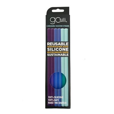Bilde av Silikids SILISKIN® Silikonsugerør 6pk, Lilla&Blå