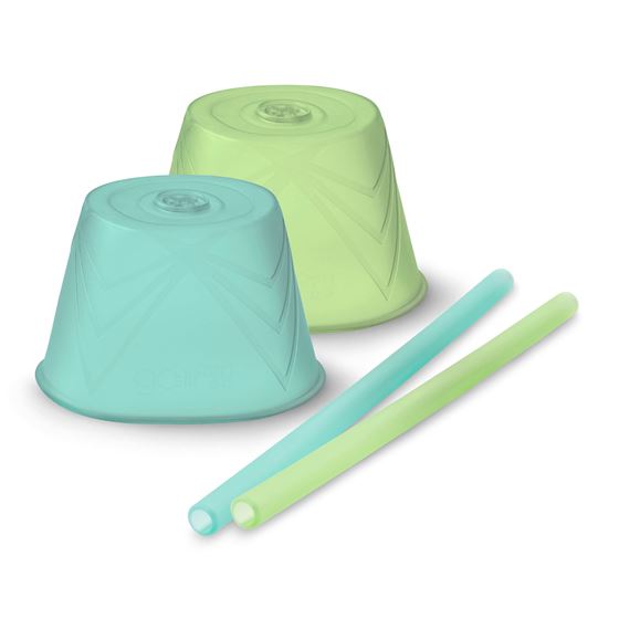 Bilde av Silikids SILISKIN® Universallokk Sugerør, 2pk, Grønn