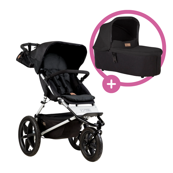 Bilde av Mountain Buggy Terrain Duovogn, Onyx Black (inkl. bag)