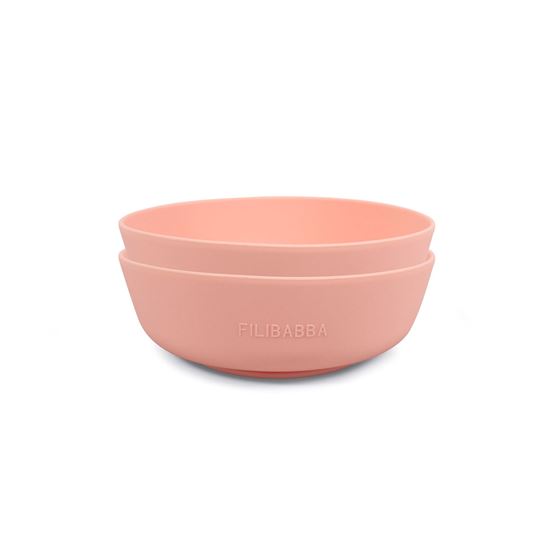 Bilde av Filibabba Barneskål i Silikon, 2pk Peach