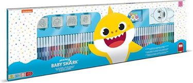 Bilde av Baby Shark Fargesett XL - med 60 tusjer, stempler, klistermerker++