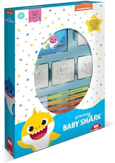 Bilde av Baby Shark Stempel og Fargesett med 4 stempler, tusjer m.m