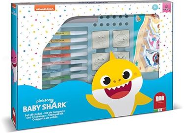 Bilde av Baby Shark Stempelsett + Tegnesett i Gaveeske