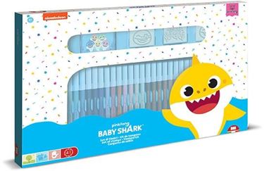 Bilde av Baby Shark Fargesett med tusjer og stempler