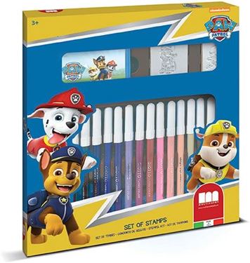 Bilde av Paw Patrol Fargesett Stempelsett med 18 tusjer