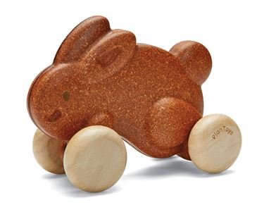 Bilde av PlanToys Treleke, Trekke-kanin, Brun