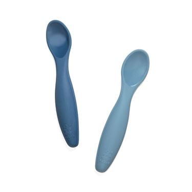 Bilde av Sebra Barneskje Vintage Blue - 2 stk Silikonskjeer