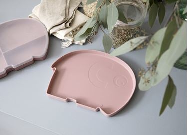 Bilde av Sebra Barnetallerken, Silikon, blossom pink