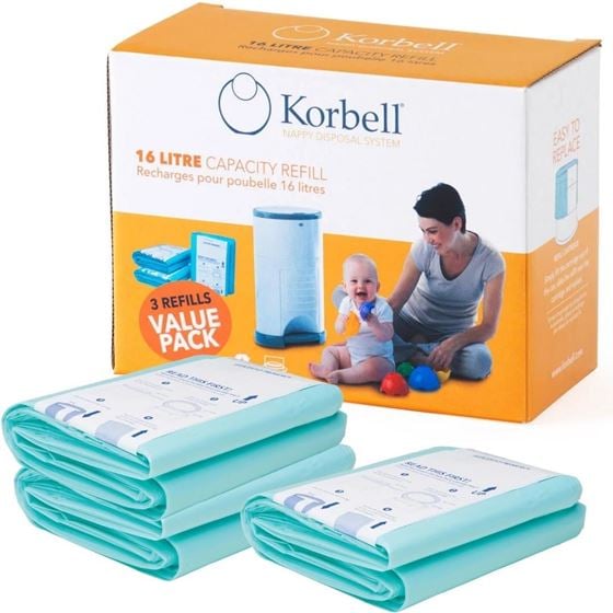 Bilde av Korbell Bleiepose refill til Bleiebøtte, 3-pack