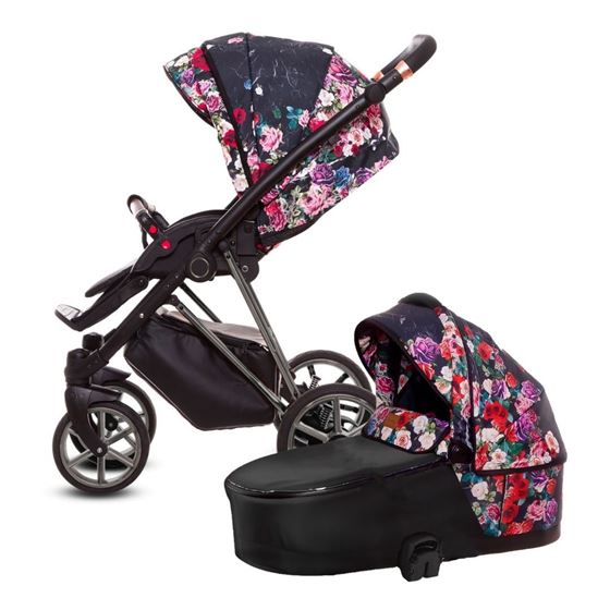 Bilde av Sagatroll Level Duo Barnevogn, Dark Rose Black / Nikkel