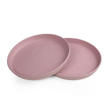 Bilde av Sebra Barnetallerken, MUMS, 2stk blossom pink