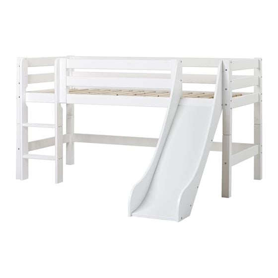 Bilde av UTGÅTT! Hoppekids Halvhøy Seng, ECO Luxury, 90x200cm, med sklie og rett stige