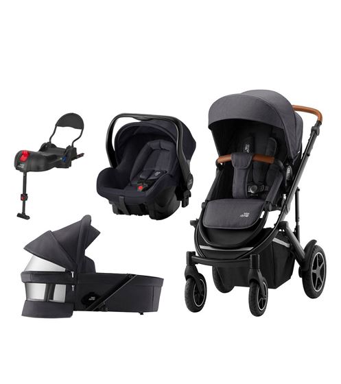 Bilde av Britax SMILE 4 Duovogn + Primo Babystol + Base, Midnight Grey