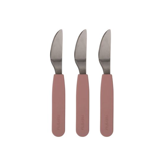 Bilde av UTGÅTT! Filibabba Barnekniver i silikon 3pk, Rose