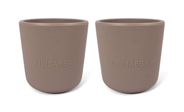 Bilde av Filibabba Barnekopp i silikon 2pk -Warm Grey