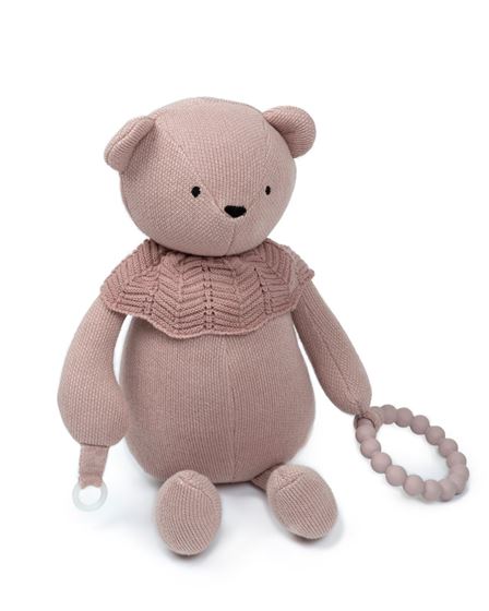 Bilde av Smallstuff Baby Aktivitetsleke - Strikket Bjørn - Soft Rose / powder