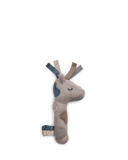 Bilde av Smallstuff Maracas, Giraffe, knitted sandy/ blue