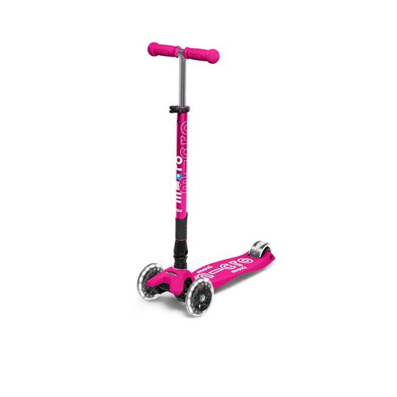 Bilde av Micro Maxi Deluxe LED Foldable Shocking Pink, Sparkesykkel