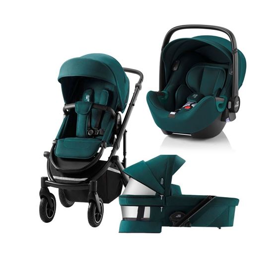 Bilde av Britax SMILE 4 Duovogn + Baby-Safe iSense Babystol, Atlantic Green