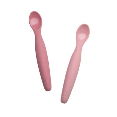 Bilde av Sebra Barneskje, 2 stk lang silikonskje, Blossom Pink