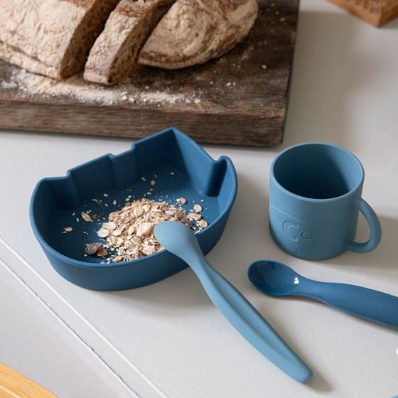 Bilde av Sebra Barneskål, Silikon, Nordic Blue