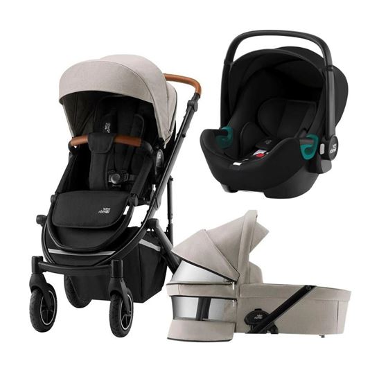 Bilde av Britax SMILE 4 Duovogn + Baby-Safe 3 Bilstol, Pure Beige