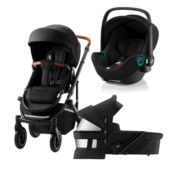 Bilde av UTGÅTT! Britax SMILE 4 Duovogn + Baby-Safe 3 Bilstol, Black