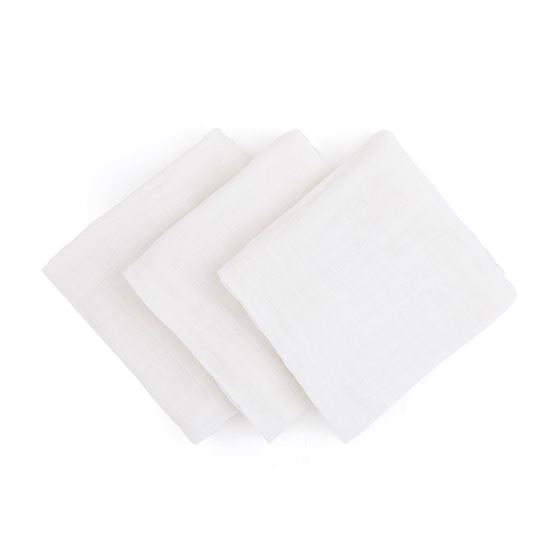Bilde av FEEDO Baby Musselinkluter, 3 stk Hvit 68x68cm
