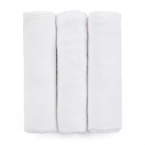 Bilde av PETITE&MARS Musselinkluter - 3 stk Total White (68cm)