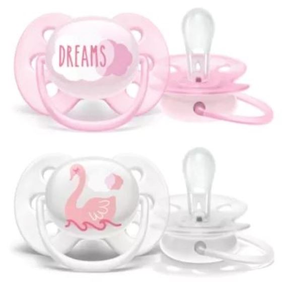 Bilde av UTGÅTT! Philips Avent Smokk, Ultra Soft, 0-6 mnd, Rosa/Hvit, 2pk