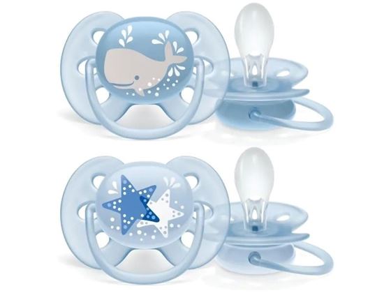 Bilde av UTGÅTT! Philips Avent Smokk, Ultra Soft, 6-18 mnd, Blå, 2pk