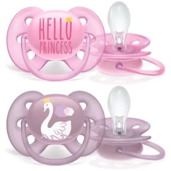 Bilde av UTGÅTT! Philips Avent Smokk, Ultra Soft, 6-18 mnd, Rosa/Lilla, 2pk