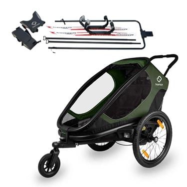 Bilde av Hamax Outback One, Skivogn og Sykkelvogn, Grønn (med skisett)
