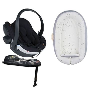 Bilde av Pakkedeal! BeSafe iZi Go Modular X2 i-Size Babybilstol med base (Sort) og Voksi Babynest, Grey Flying