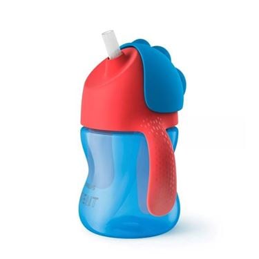 Bilde av Philips Avent Drikkeflaske med Sugerør Blå - Lekkasjefri 200ml