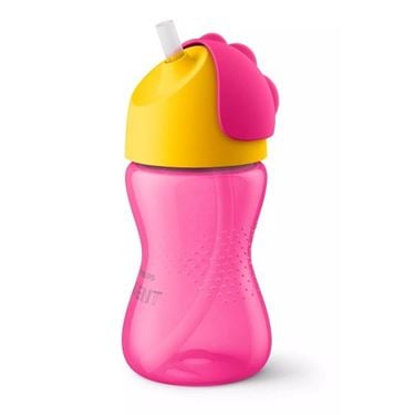 Bilde av Philips Avent Drikkeflaske med Sugerør Rosa - Lekkasjefri 300ml