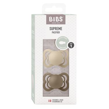 Bilde av Bibs Smokker, 2stk Supreme Vanilla / Dark Oak, Latex - Size 1