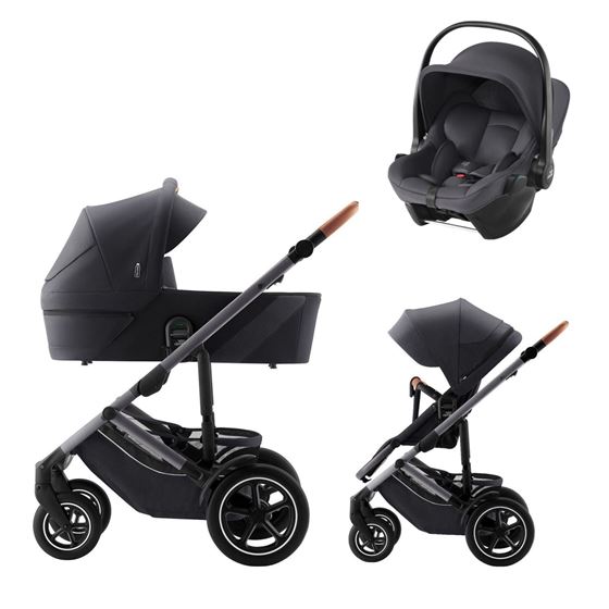 Bilde av Britax Smile 5Z Duovogn med Baby-Safe Core bilstol, Fossil Grey