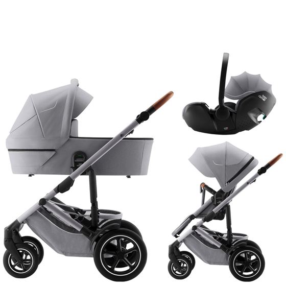 Bilde av UTGÅTT! Britax Smile 5Z Barnevogn med Bilstol Baby-Safe Pro - Classic Frost Grey