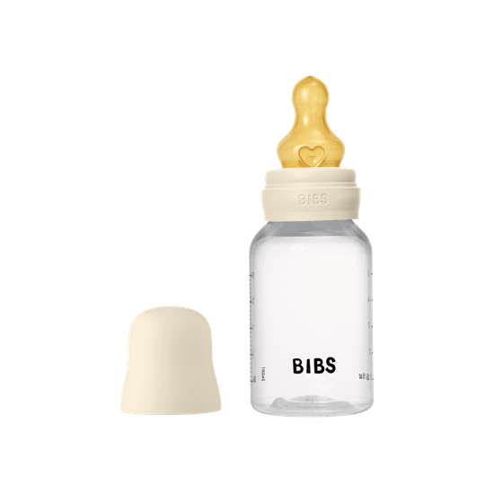 Bilde av Bibs Tåteflaske, 150ml Slow Flow Latexsmokk, Ivory