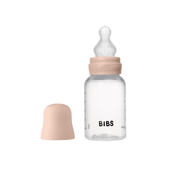 Bilde av Bibs Tåteflaske, 150ml Slow Flow Silikonsmokk, Blush